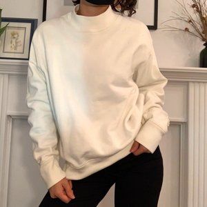 Jersey knit mock neck sweater